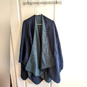 Reversible blue poncho